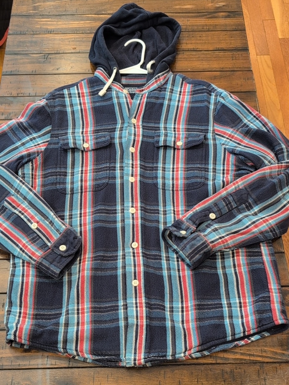 Vintage Polo Ralph Lauren Flannel Plaid Shirt Jacket Thermal Lined Hooded